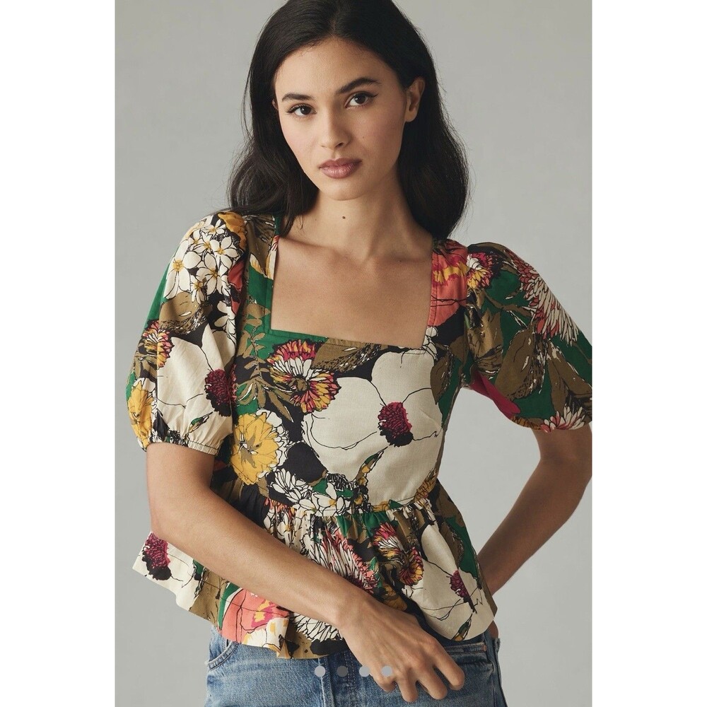 Anthropologie Mother The Darlin Top In Build Me Up Buttercup Size XS EUC